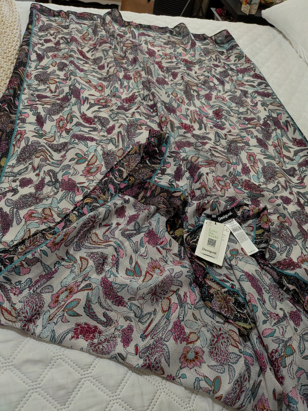 Desigual Fou Boho Lightweight Scarf Wrap
